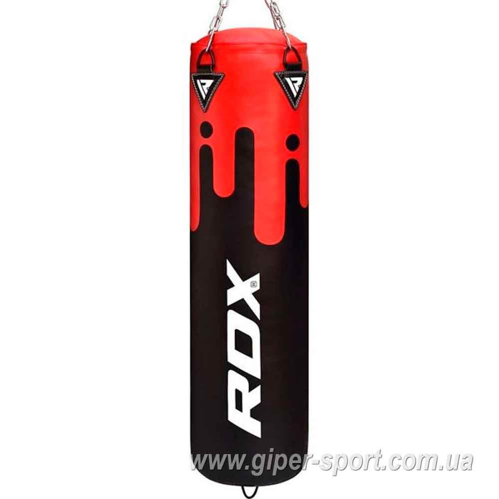 Боксерский мешок RDX Leather Black/Red 1.5 м, 45-55 кг