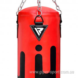 Боксерский мешок RDX Leather Black/Red 1.5 м, 45-55 кг
