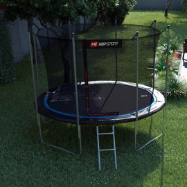 Батут Hop-Sport 10ft (305cm) черно-синий с внутренней сеткой (4 ноги)