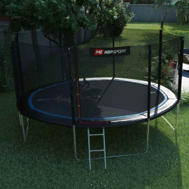 Батут Hop-Sport 14ft (427cm) черно-синий с внешней сеткой