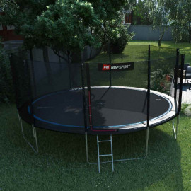 Батут Hop-Sport 16ft (488 cm) черно-синий с внешней сеткой
