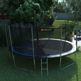 Батут Hop-Sport 16ft (488 cm) черно-синий с внутренней сеткой
