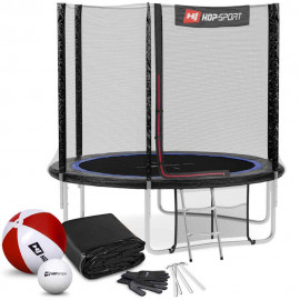 Батут Hop-Sport 8ft (244cm) черно-синий с внешней сеткой