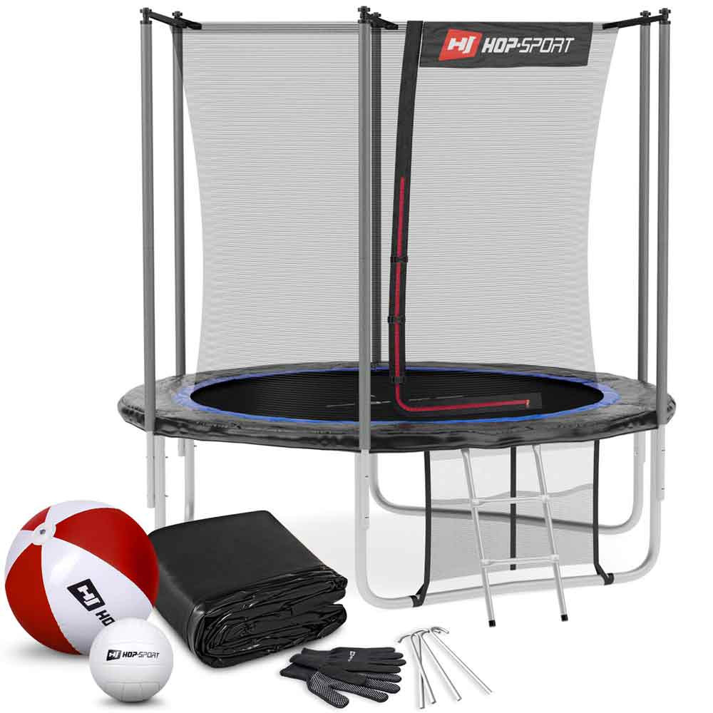 Батут Hop-Sport 8ft (244cm) черно-синий с внутренней сеткой