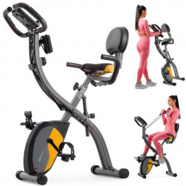 Велотренажер Hop-Sport HS-3010X Grix X-Bike с эспандерами серо-желтый