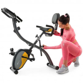 Велотренажер Hop-Sport HS-3010X Grix X-Bike с эспандерами серо-желтый